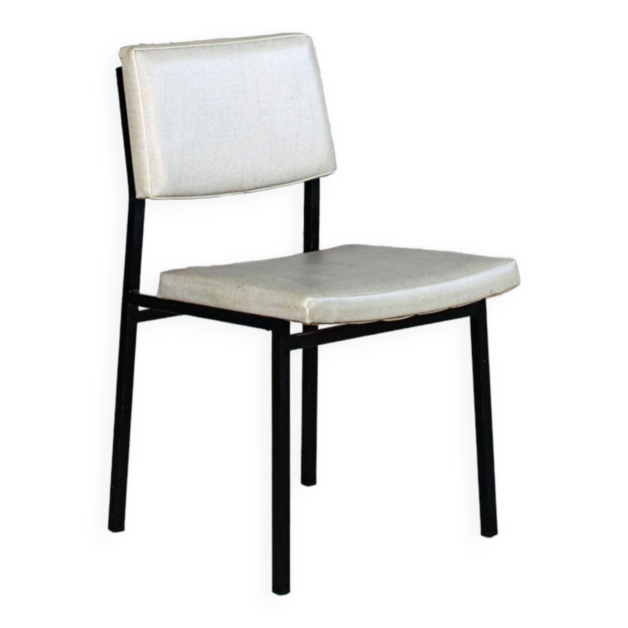 Modernist white skai chair, 1950
