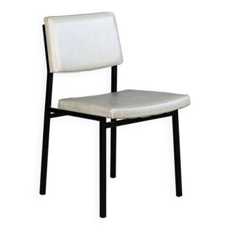 Modernist white skai chair, 1950
