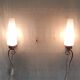 Modernist wall lights in brass and opaline - mid 20th century.