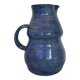 Blue vintage jug handmade pottery