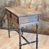 Raw wood console with drawers