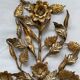 Vintage art deco gold iron flower and leaf wall light