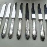 Lot 12 old large silver metal knives Rex covered silver metal floral