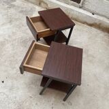 Pair bedside tables feet vintage compass