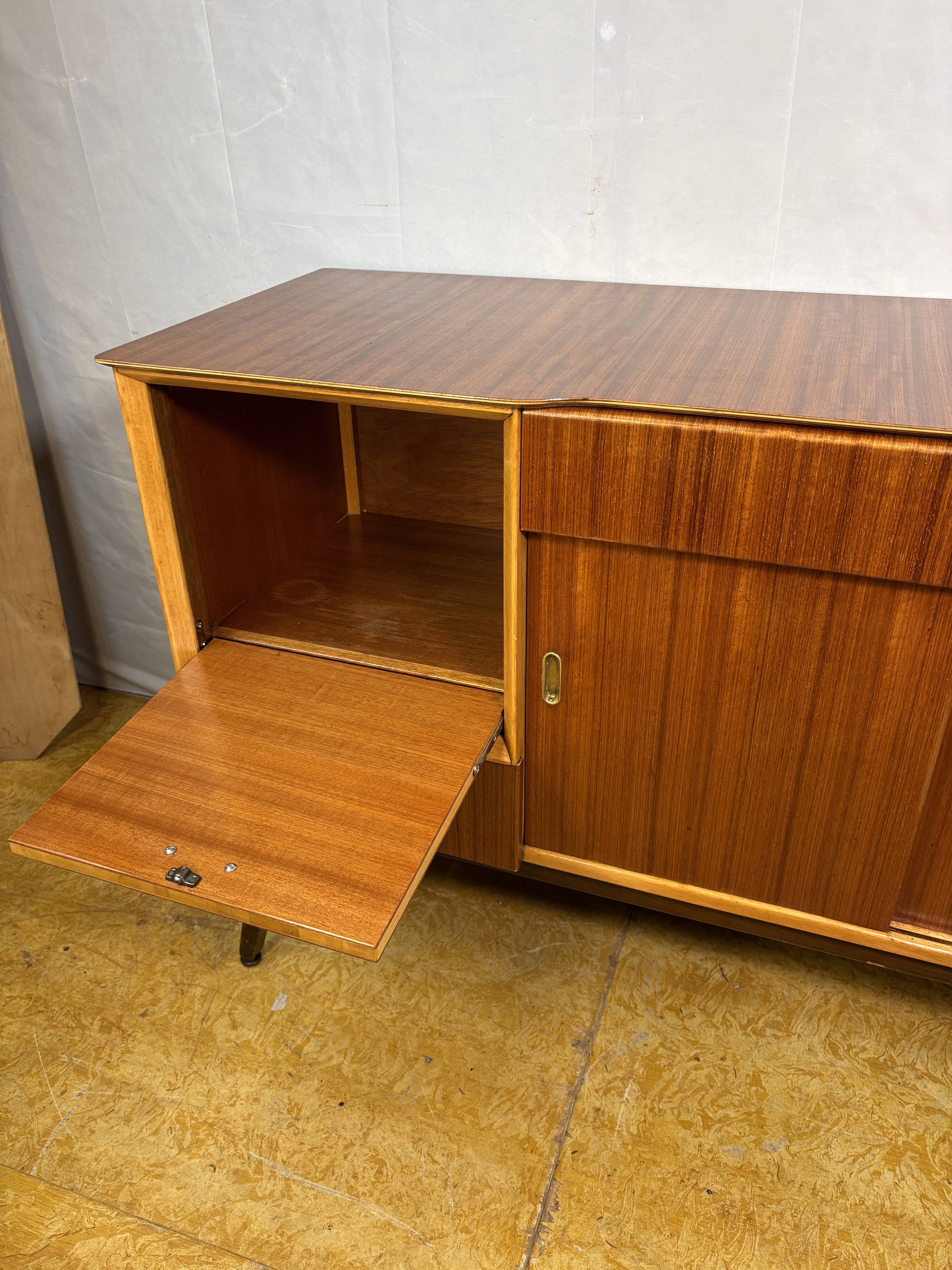 Mid-Century Retro Vintage Teak Cocktail Credenza / Sideboard by Beautility