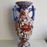 Magnificent baluster vase in Gien earthenware