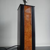 1970s elm magnifying glass table lamp