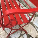 Foldable iron and wood bench