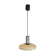 Suspension vintage avec abat-jour en verre opalin beige années 60-70
