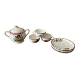 Sugar lot, cups, saucers Digoin