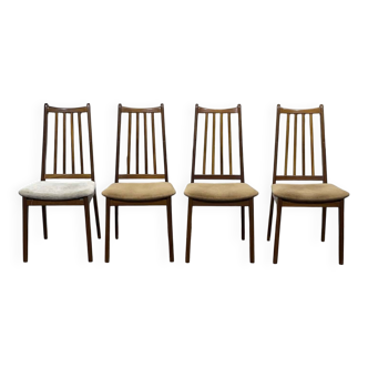 Suite de 4 chaises en teck des années 70