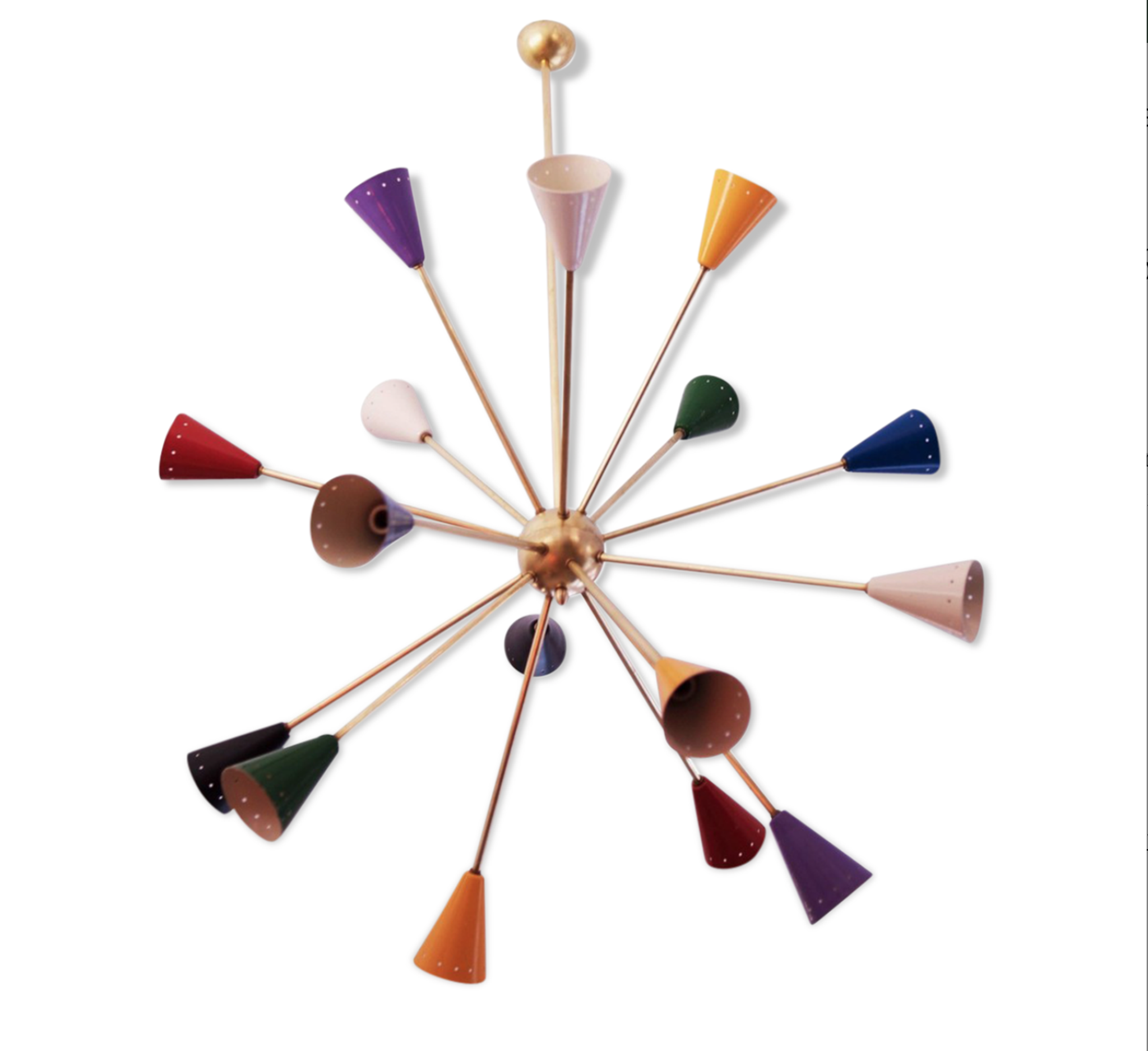 Sputnik chandelier 16 multicolored arms