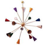 Sputnik chandelier 16 multicolored arms