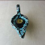 Old candle holder / candle holder, ceramic, Fat Lava, from Vallauris