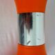 2 orange diabolo stools from the 70s