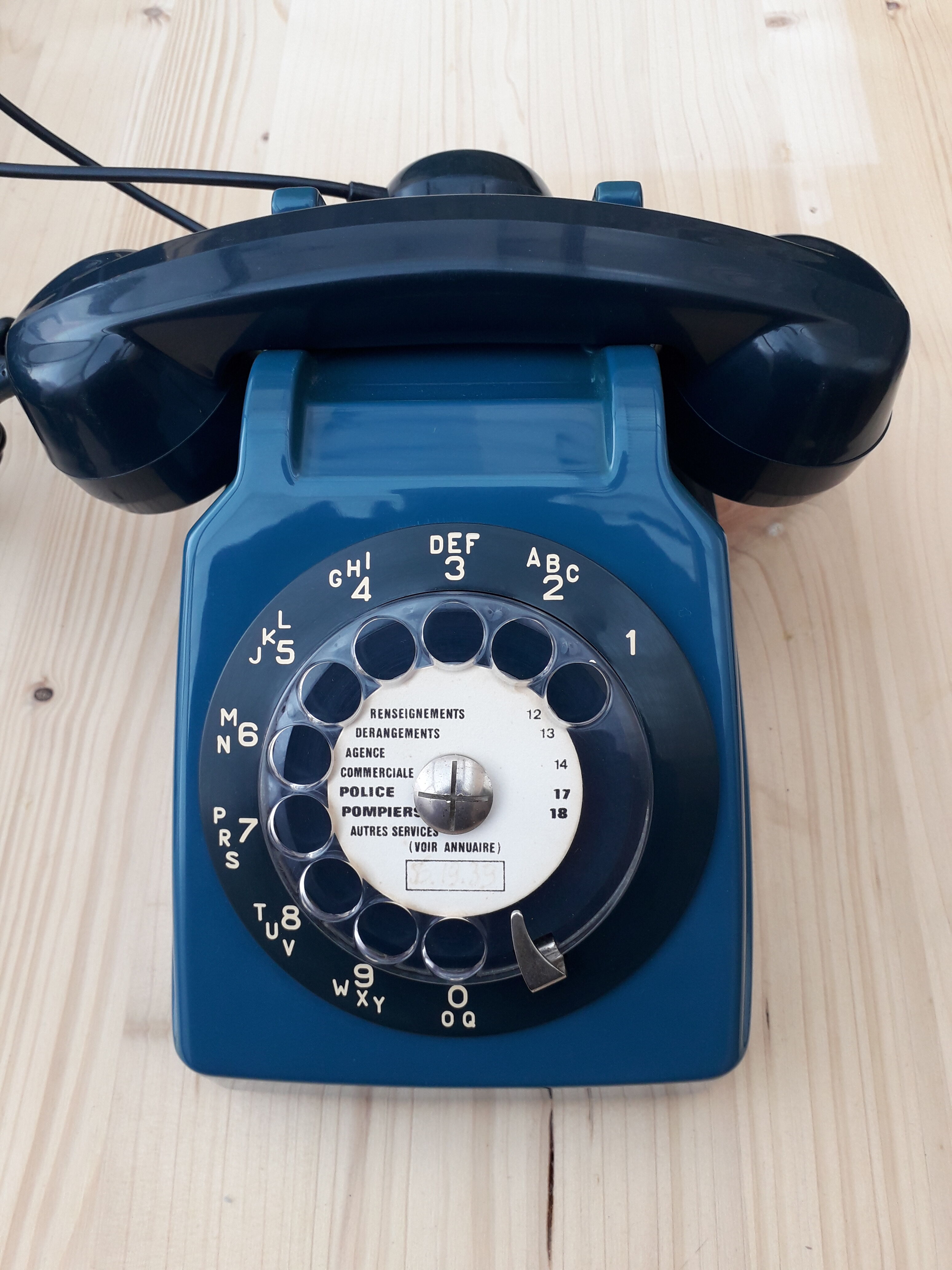 Vintage Blue Phone S63 Socotel with Dial