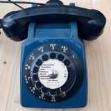 Vintage Blue Phone S63 Socotel with Dial