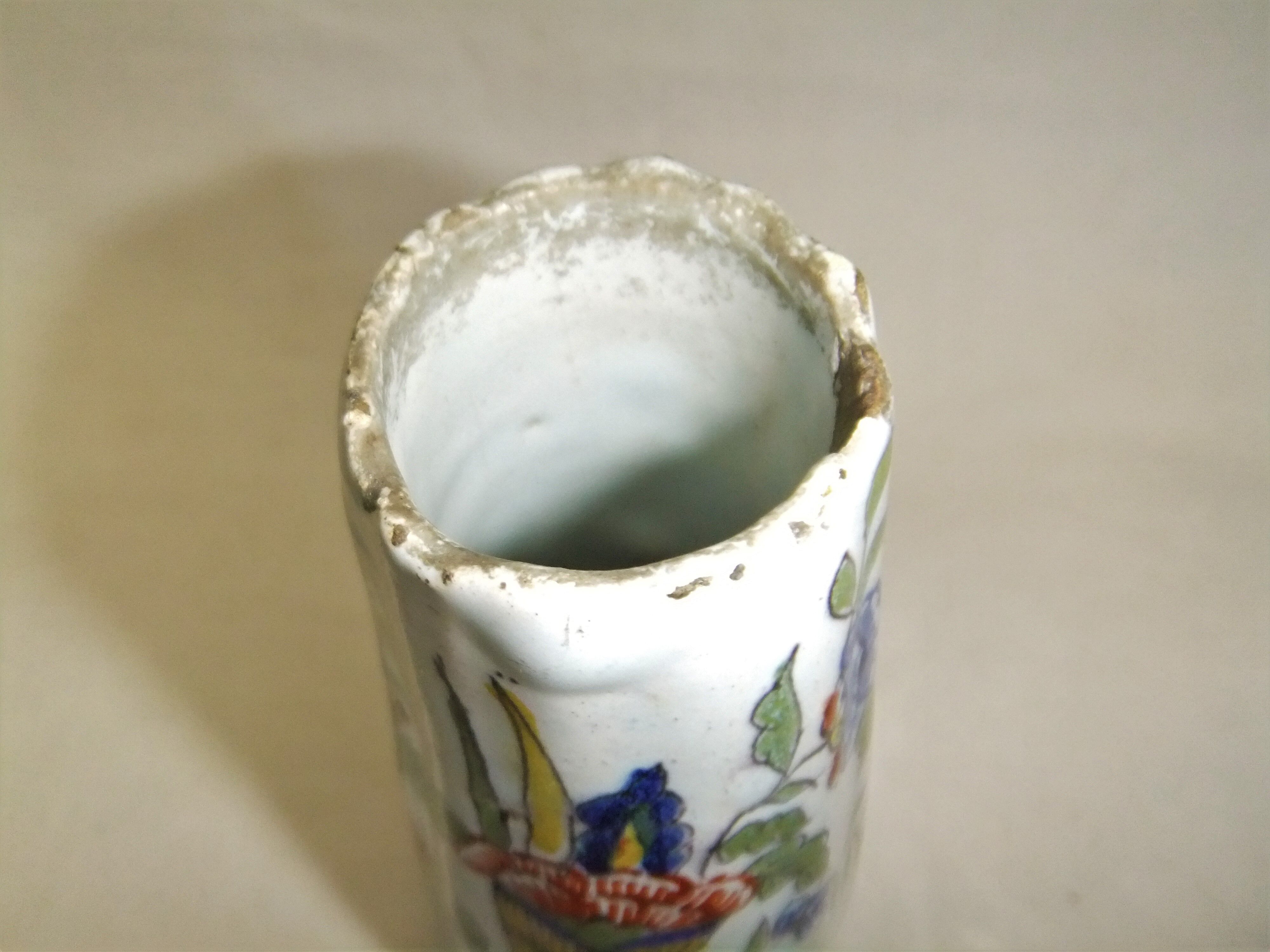 Vase Desvres Fourmaintraux Rouen Molicorne cornucopia of plenty