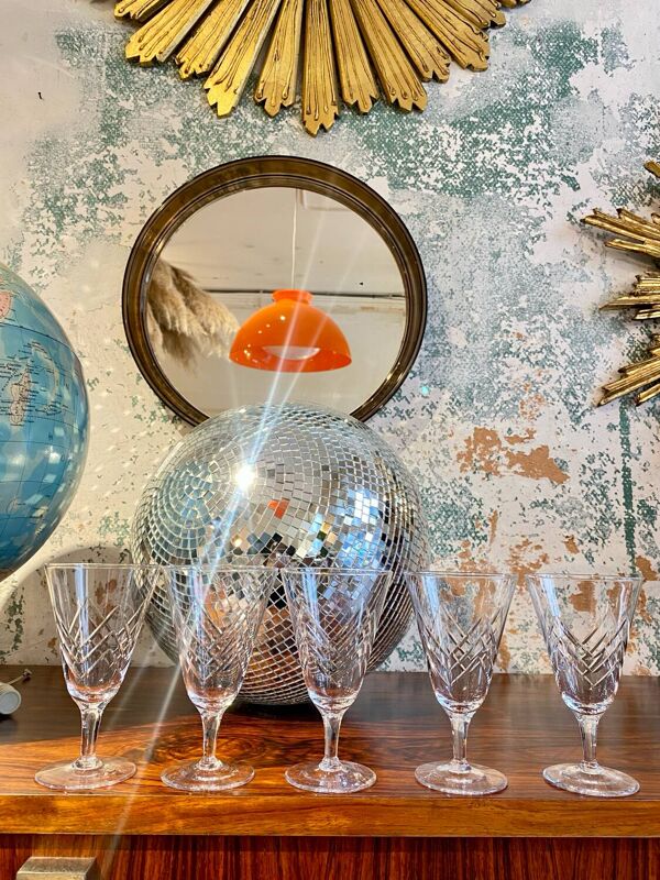 Lot de 6 verres à vin verrerie de Doyen