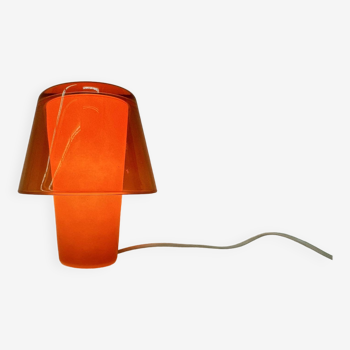 Lampe de table Ikea vintage Gavik Orange Glass, années 1990