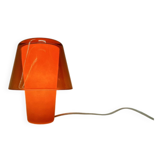 Vintage ikea table lamp Gavik Orange Glass , 1990’s