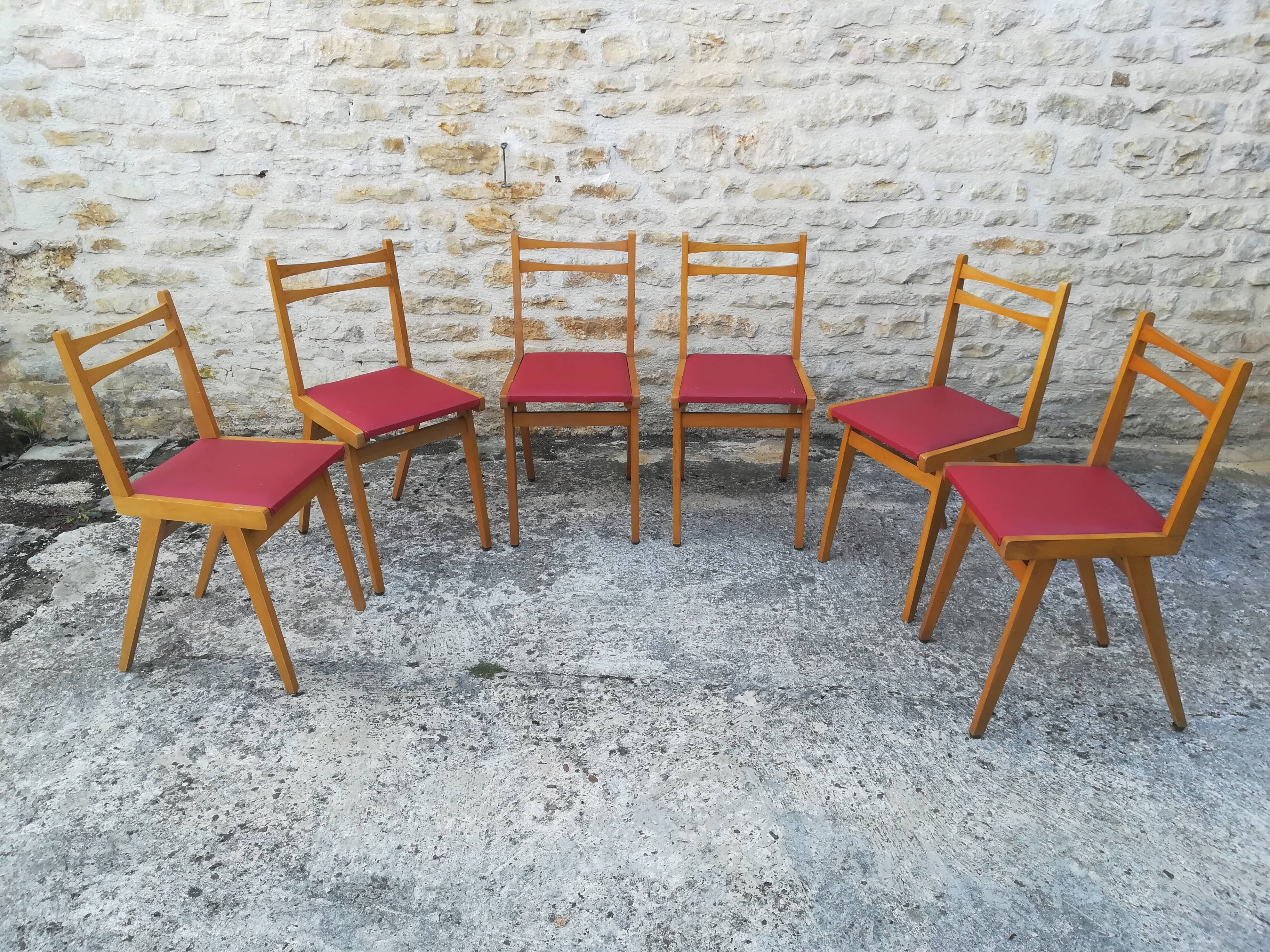 Six vintage chairs