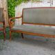Sofa and 2 armchairs in wood and velvet with boudoirs empires