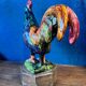 Ceramic sculpture of a rooster from Bavent, glazed terracotta, 1960.