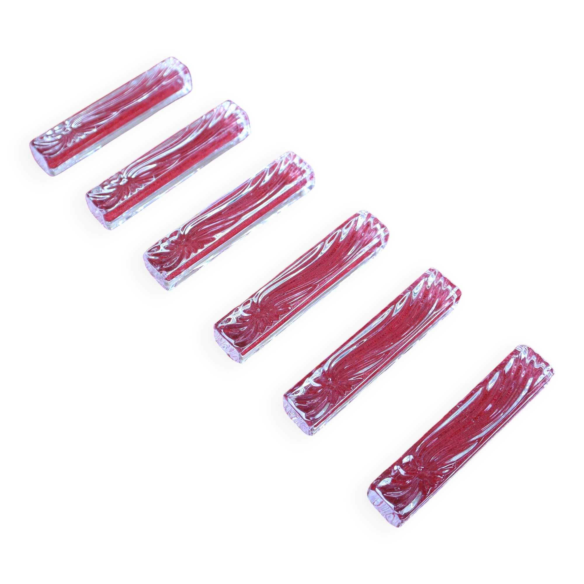 6 knife holders from the vannes le chatel crystal works - france 1765