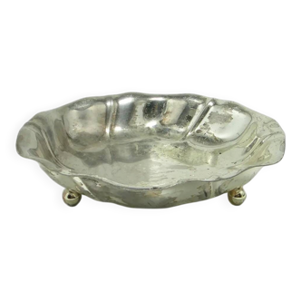Platter, Art Deco / Mid-century Modern, silver-plated brass, Denmark, 1950s