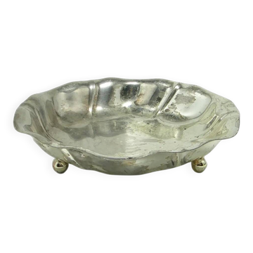 Platter, Art Deco / Mid-century Modern, silver-plated brass, Denmark, 1950s