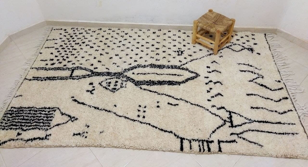 Moroccan Berber Wool Rug 246 x 146cm