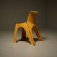 Sculptural Monobloc Chair in Yellow ABS Plastic 1970s