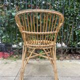 Fauteuil en rotin vintage