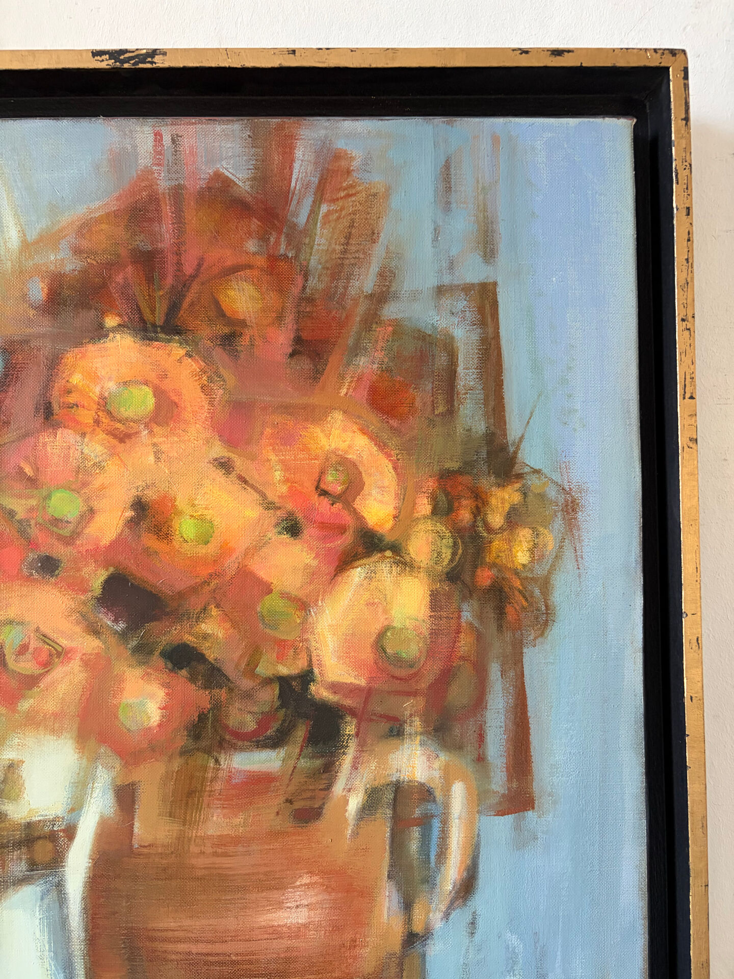 Bouquet to the Loire, oil on canvas signed Marinie 1984