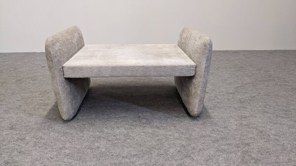 Repose-pieds ottoman ou tabouret bas en velours par Steiner, France 1970