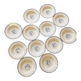 12 Luneville K&G soup plates letter F