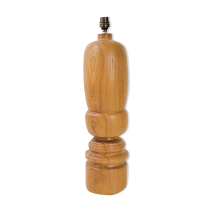Pied de lampe en bois tourné vintage
