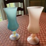 Set of 2 opaline vases