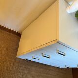 Vintage white chest of drawers with compass feet