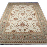 Large Ivory-cream Zielger Rug Handwoven Oriental Floral Carpet 199x292cm