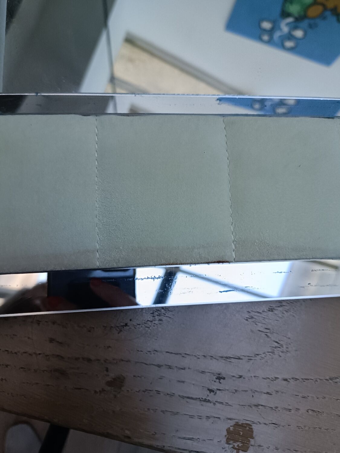 Large vintage tufted velvet mirror