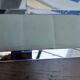 Large vintage tufted velvet mirror