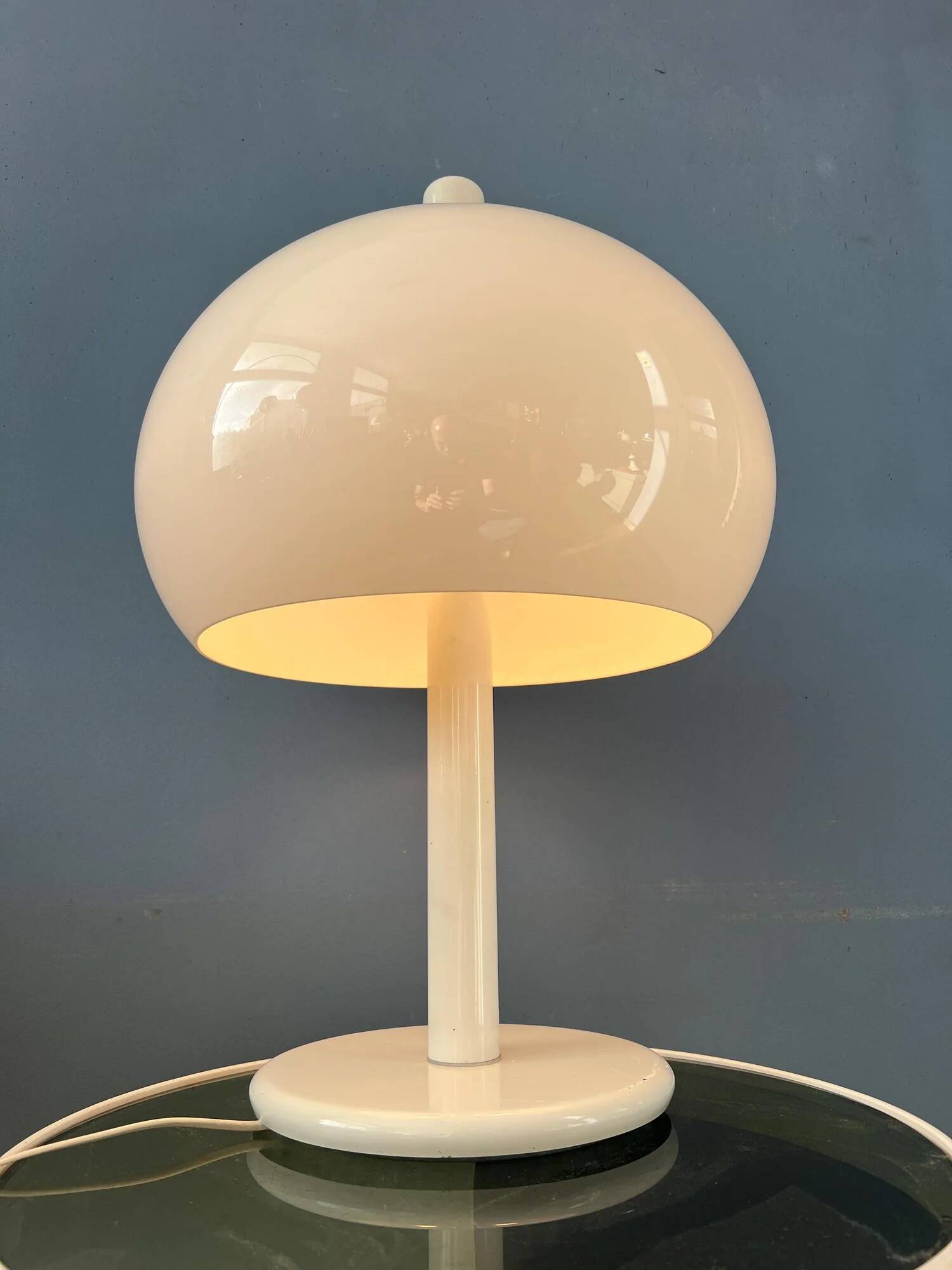 Lampe de table champignon vintage blanche Dijkstra style spatial