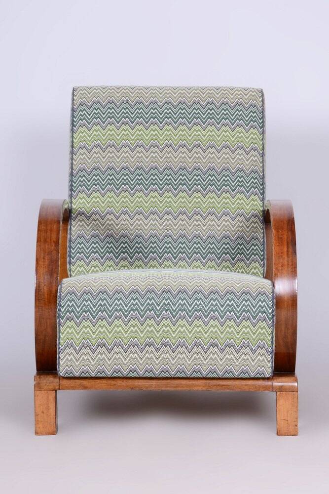 Art Deco Lounge Chair attributed to Jindřich Halabala for Up Závody, Former Czechoslovakia, 1920s