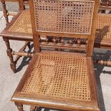 Antique set 6 - cane chair oak