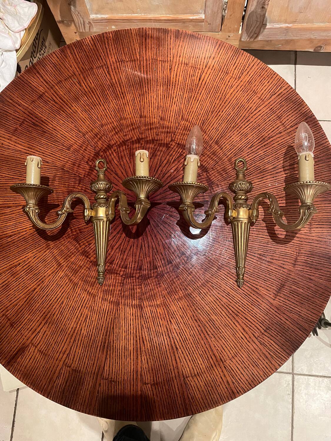 Paire applique bronze style empire design Péris Andreu