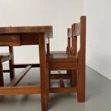 Set of table and 4 chairs, 60s mountain furniture