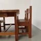Dining table and 4 chairs, mountain furniture from the 1960s.