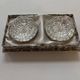 Crystal and silver-plated salt and pepper shakers